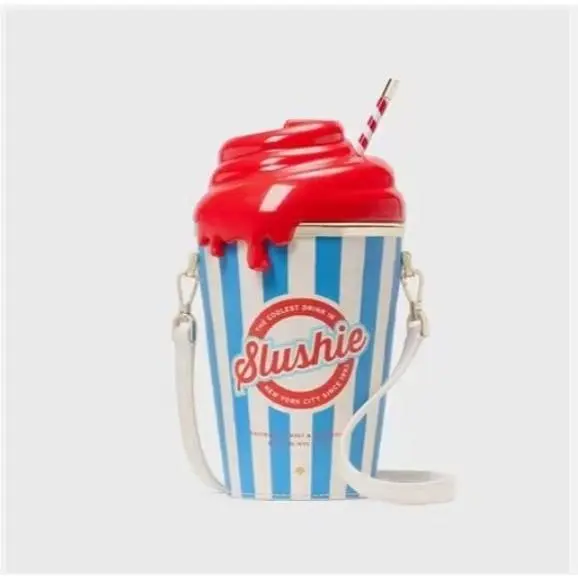 Kate Spade Slushie Crossbody Bag Red White Blue Novelty Design Y2K Pop Culture - Handle/Strap: White, Exterior: Red, Lining: Red