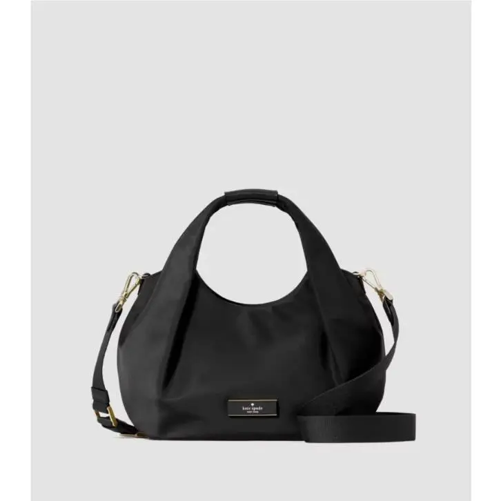 Carter Nylon Small Pleated Crossbody / Satchel - Black by Kate Spade