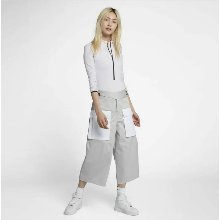 Women`s Nike Nikelab Culottes XL Vast Gray White Pants Casual