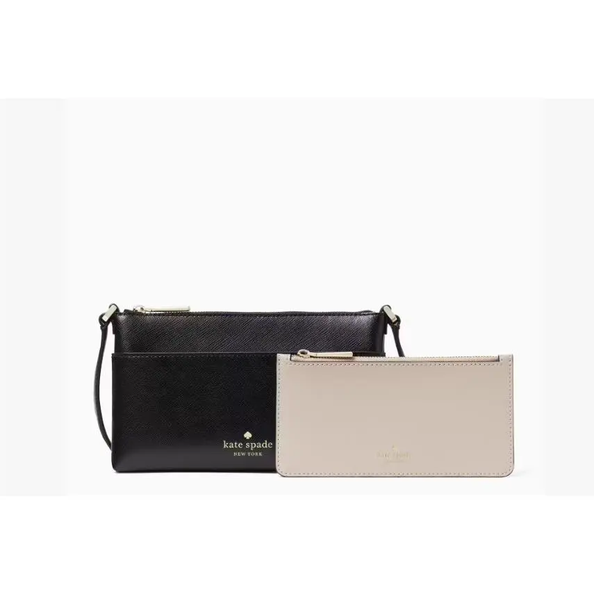 Kate Spade New York Sadie Small Crossbody Set Bag Saffiano Leather Black