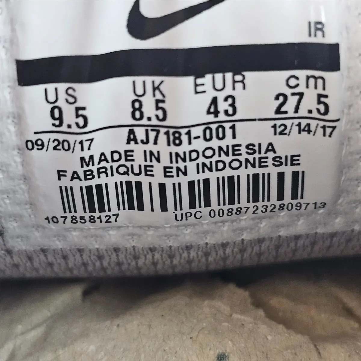 Nike shoes - Nike Air Max Plus - Air Max Plus - AJ7181-001 - Gray (UPC: 887232809713) 10