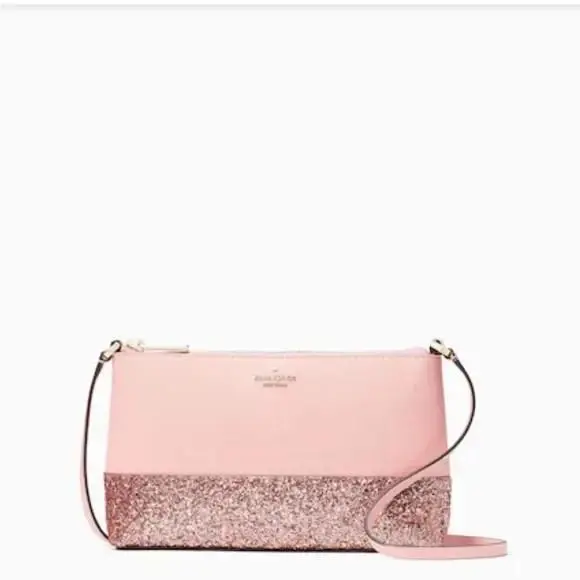 Kate Spade New York Lola Glitter Crossbody Bag Pink Flash Shoulder Bag K8711