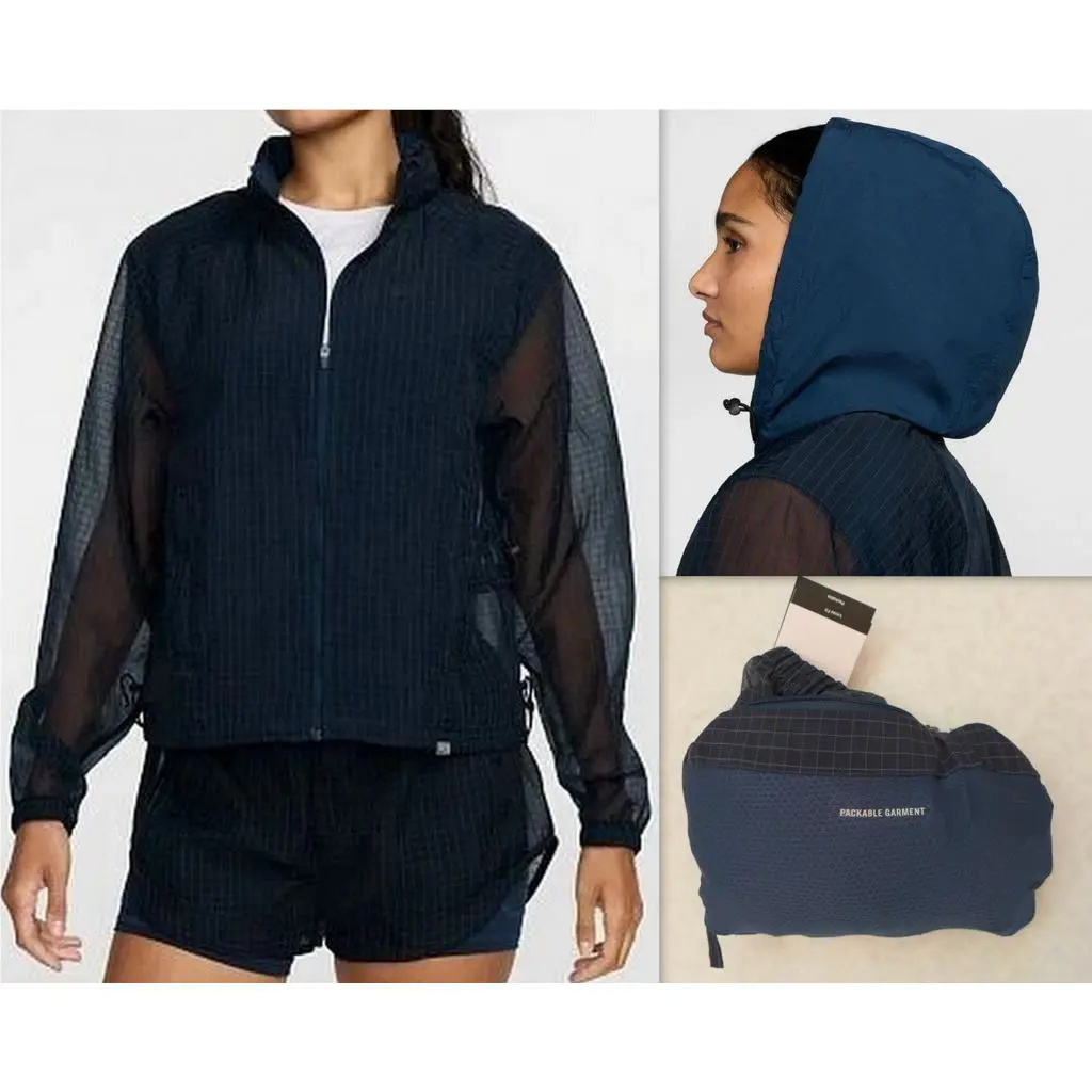 Nike Running Division Women M Hooded Jacket Packable FV6403 478 Reflective