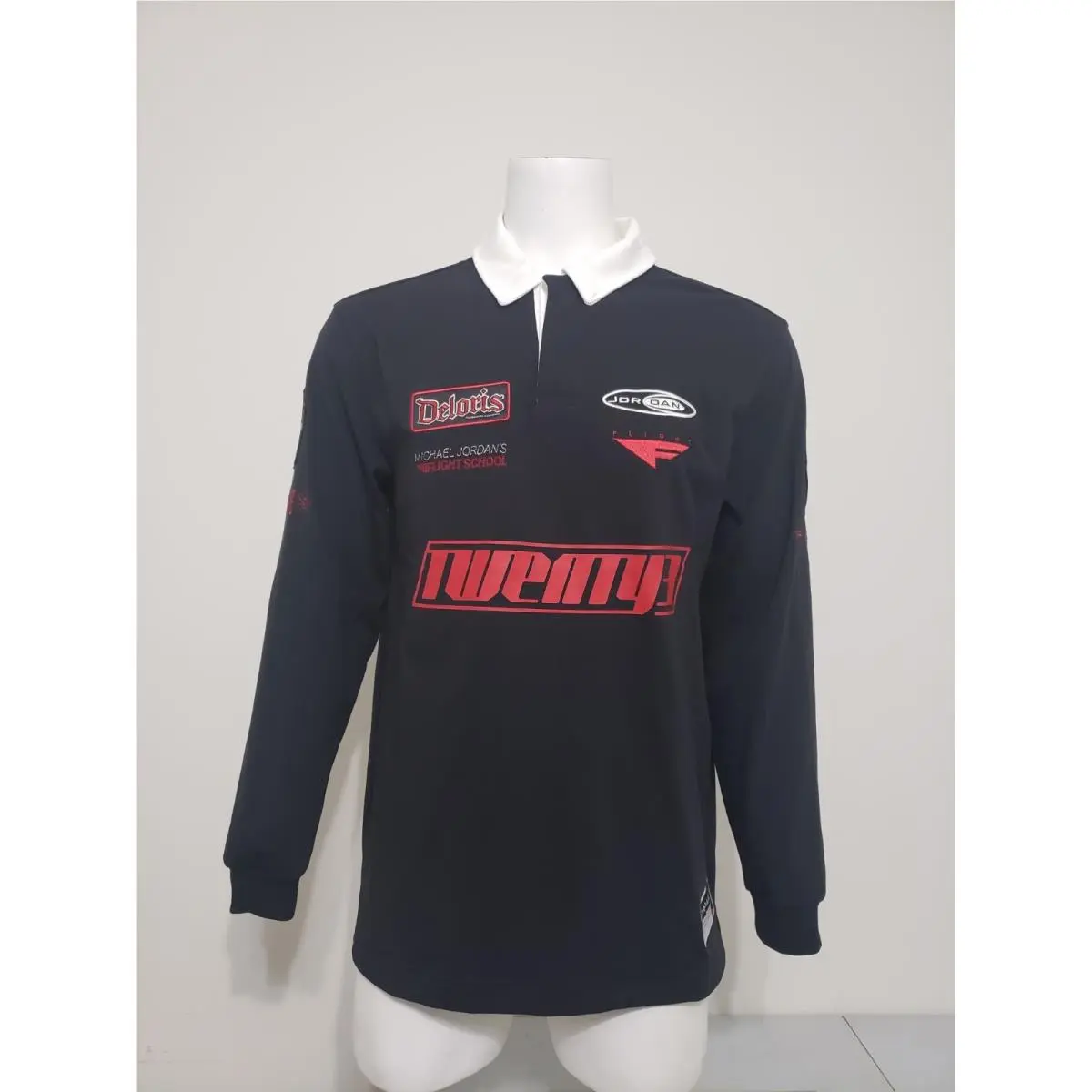 Jordan Essentials Men`s Long-sleeve Rugby Top HF9323-010 Black Size M by Nike