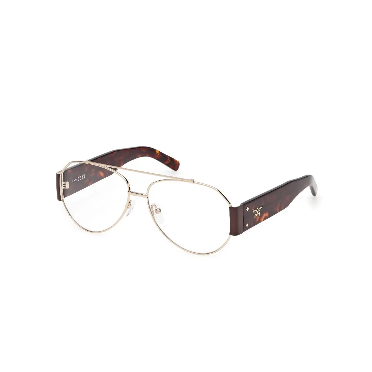 Mcm Worldwide MW 5001 Shiny Pale Gold / Dark Havana 032 Size 58 Eyeglasses