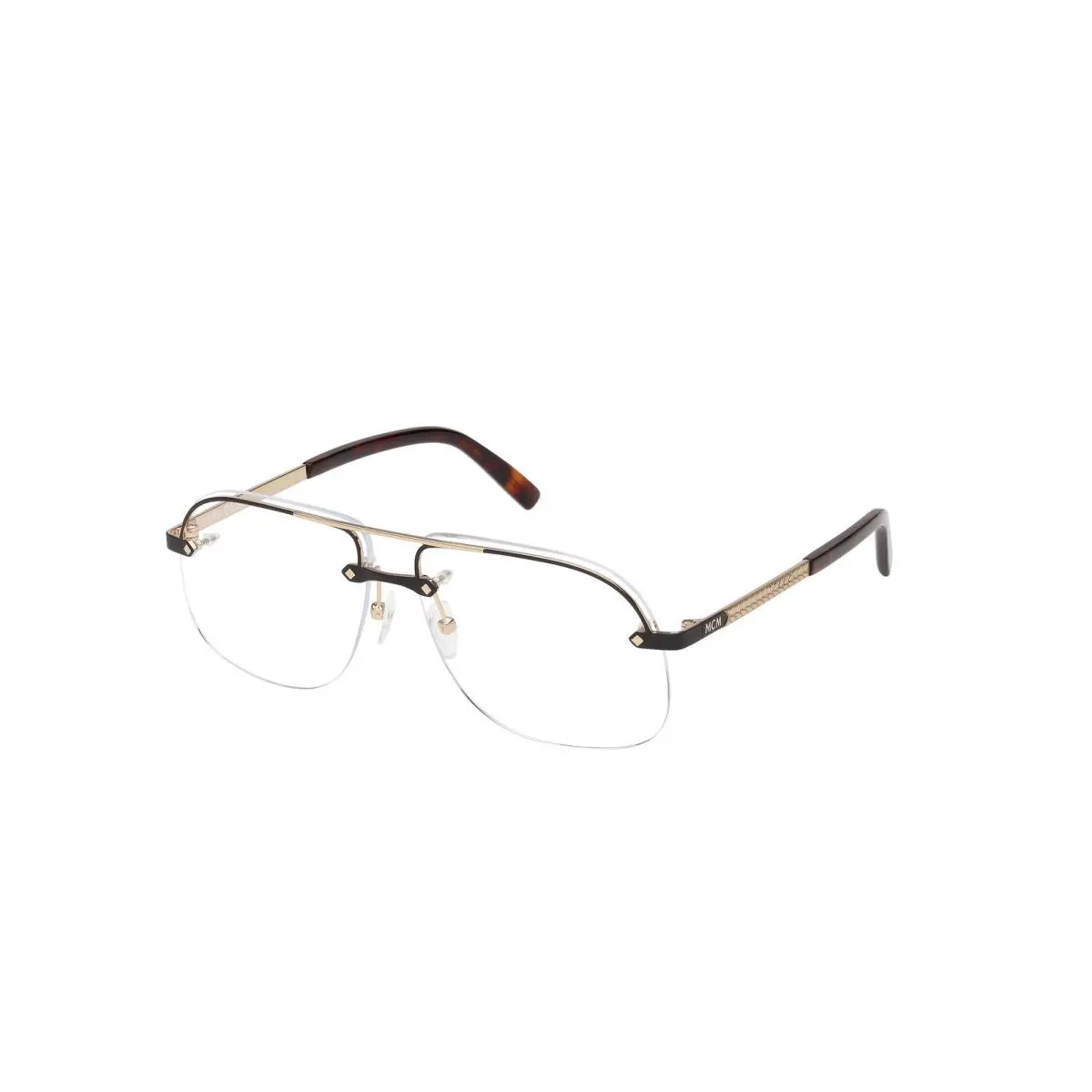 Mcm Worldwide MW 5019-H Matte Black / Shiny Pale Gold 02A Size 59 Eyeglasses
