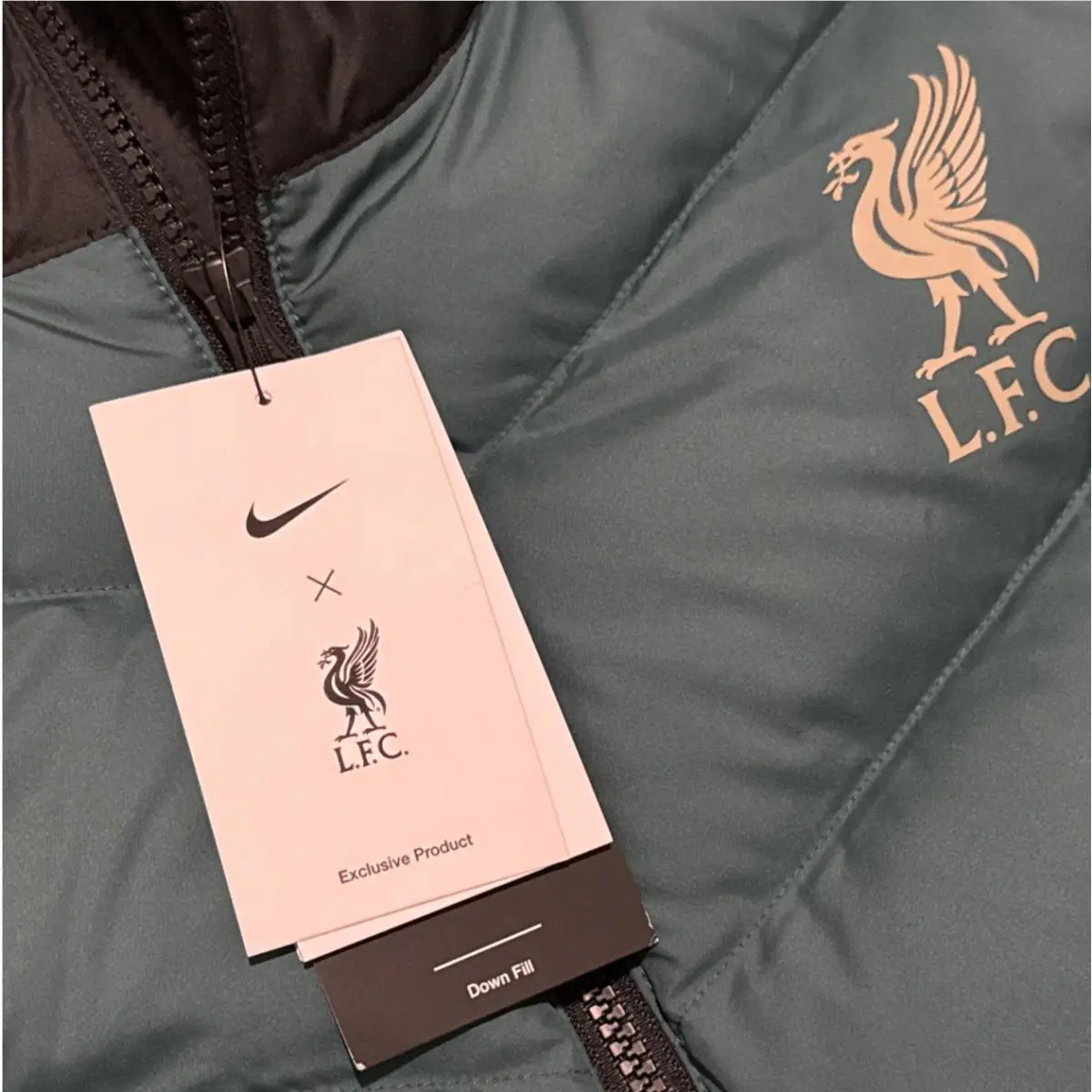 Nike clothing - Nike Liverpool FC Windrunner Down-Fill Vest - DA9774-011 - Black/Green 1