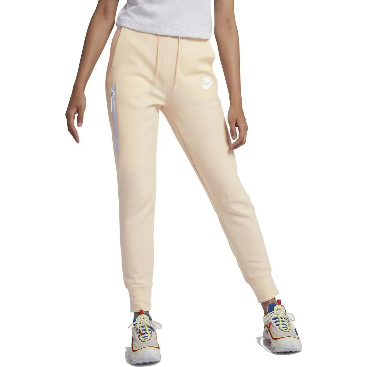 Women`s Nike Sportswear Tech Fleece Trousers M Guava Ice Orange Pants Joggers