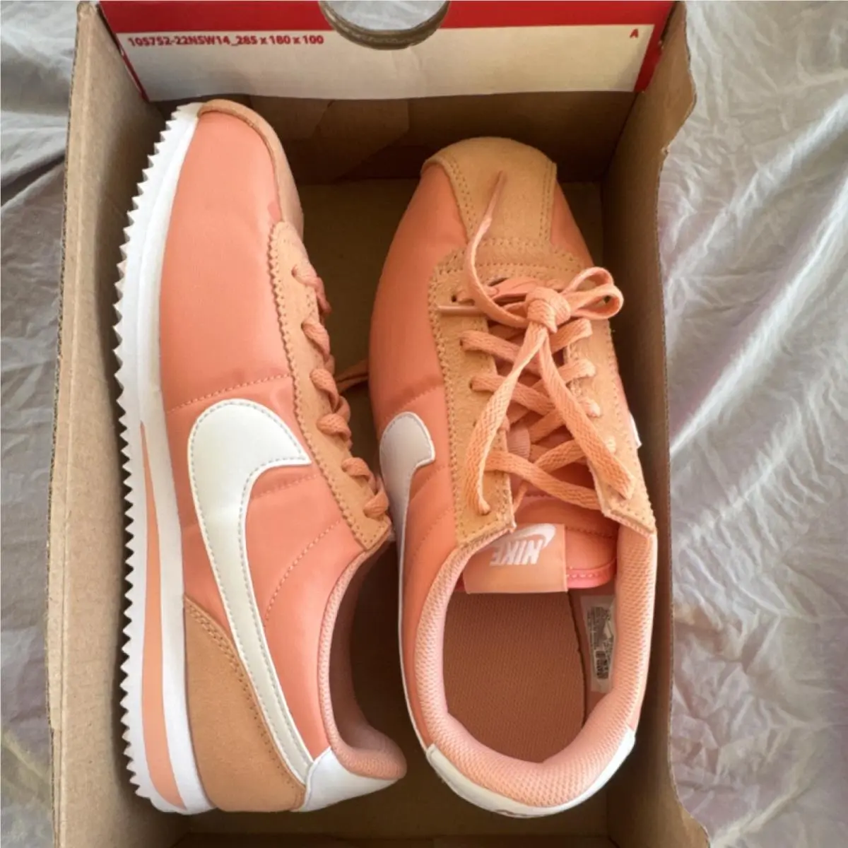 Nike Cortez Txt GS Apricot Agate/white Textile Sneaker Kids 4.5Y IF1615-800