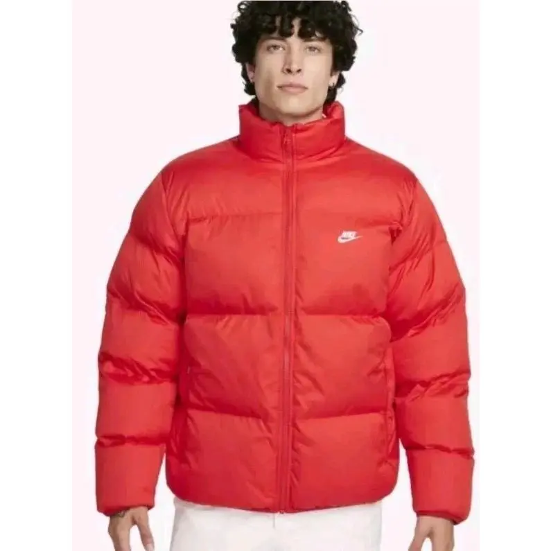 Nike Sportswear Club Puffer Jacket Primaloft Red FB7368-657 Mens Large