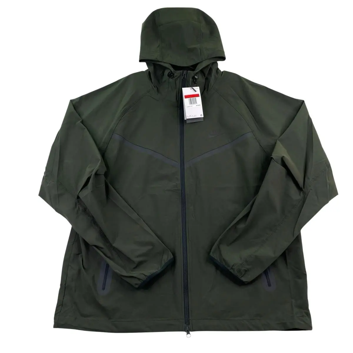 Nike Tech Windrunner Jacket Men Lg-tall Hoodie Woven Full Zip Green HM7151-355