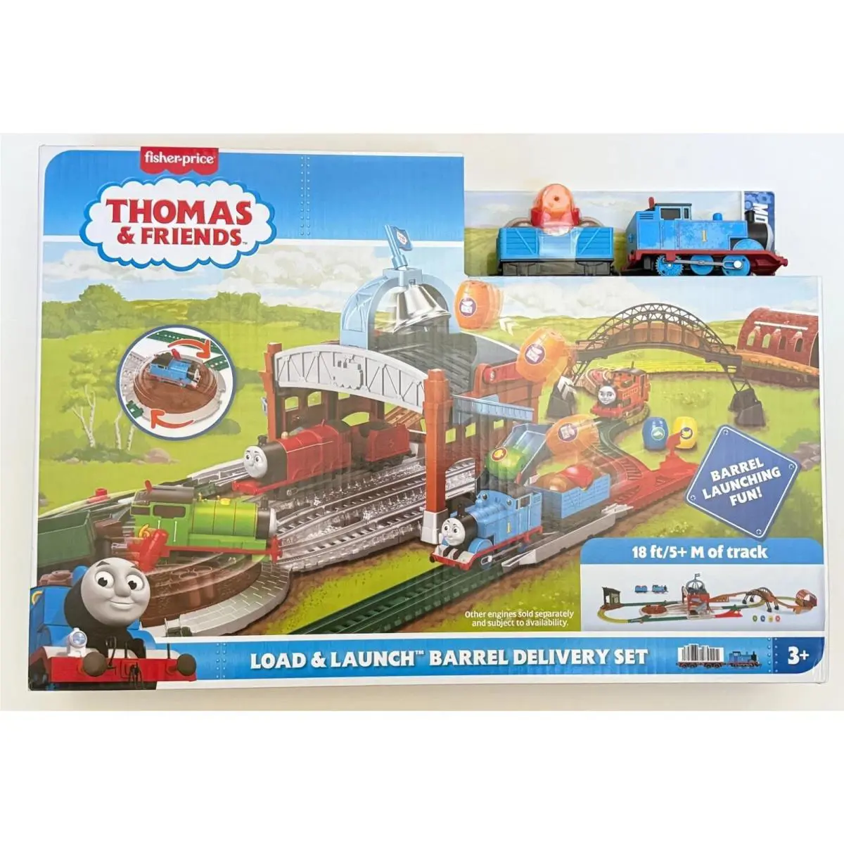 Thomas Friends Motorized Toy Train Set Load Launch Barrel Delivery Play