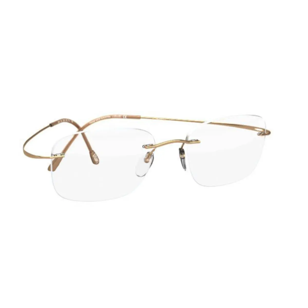 Rimless Eyeglasses Titan Minimal Art Must 5515 CR 7530 54 Gold Frames by Silhouette