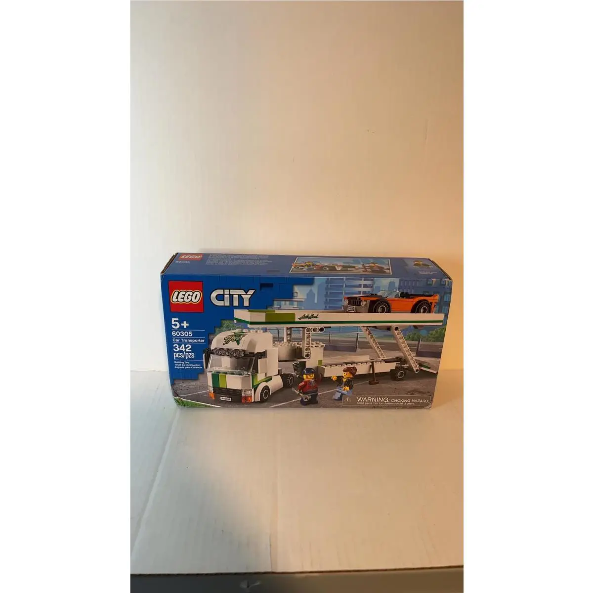 Lego City Car Transporter 60305 Construction Set 342 Pieces - Label on Box