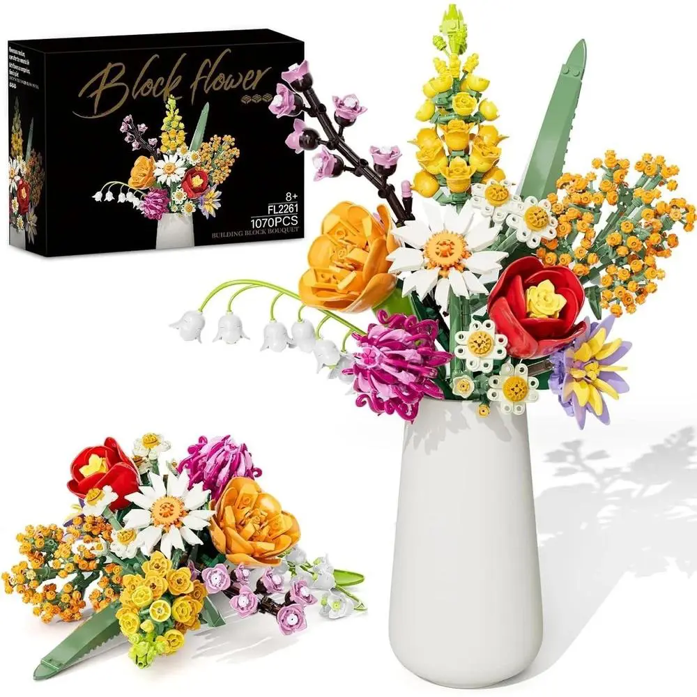Lego Flowers Bouquet Building Set Creative Artificial Wildflowers Botanical