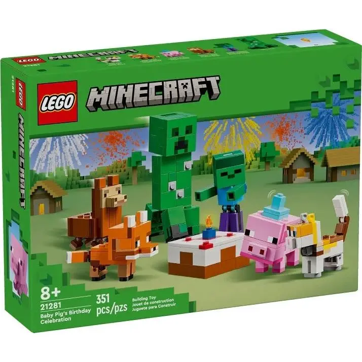 Lego 21281 Minecraft Baby Pig Birthday Celebration Retired Set