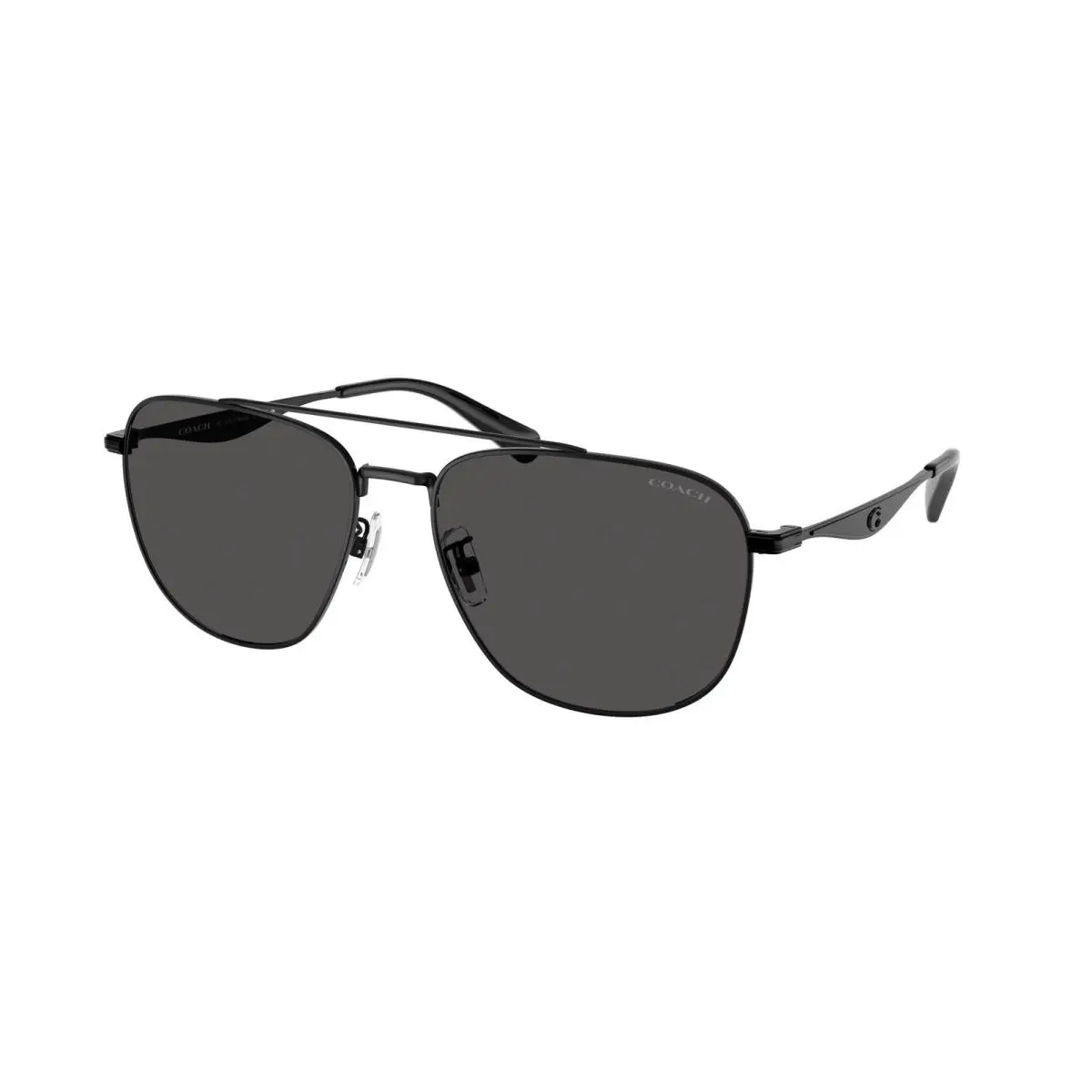 Coach HC 7172 cw404 Satin Black Grey Solid 939387 Sunglasses