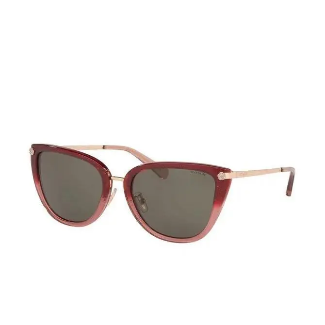 Coach Women`s HC8276 Sunglasses HC 8276 55513 Burgundy Glitter Gradient 56mm