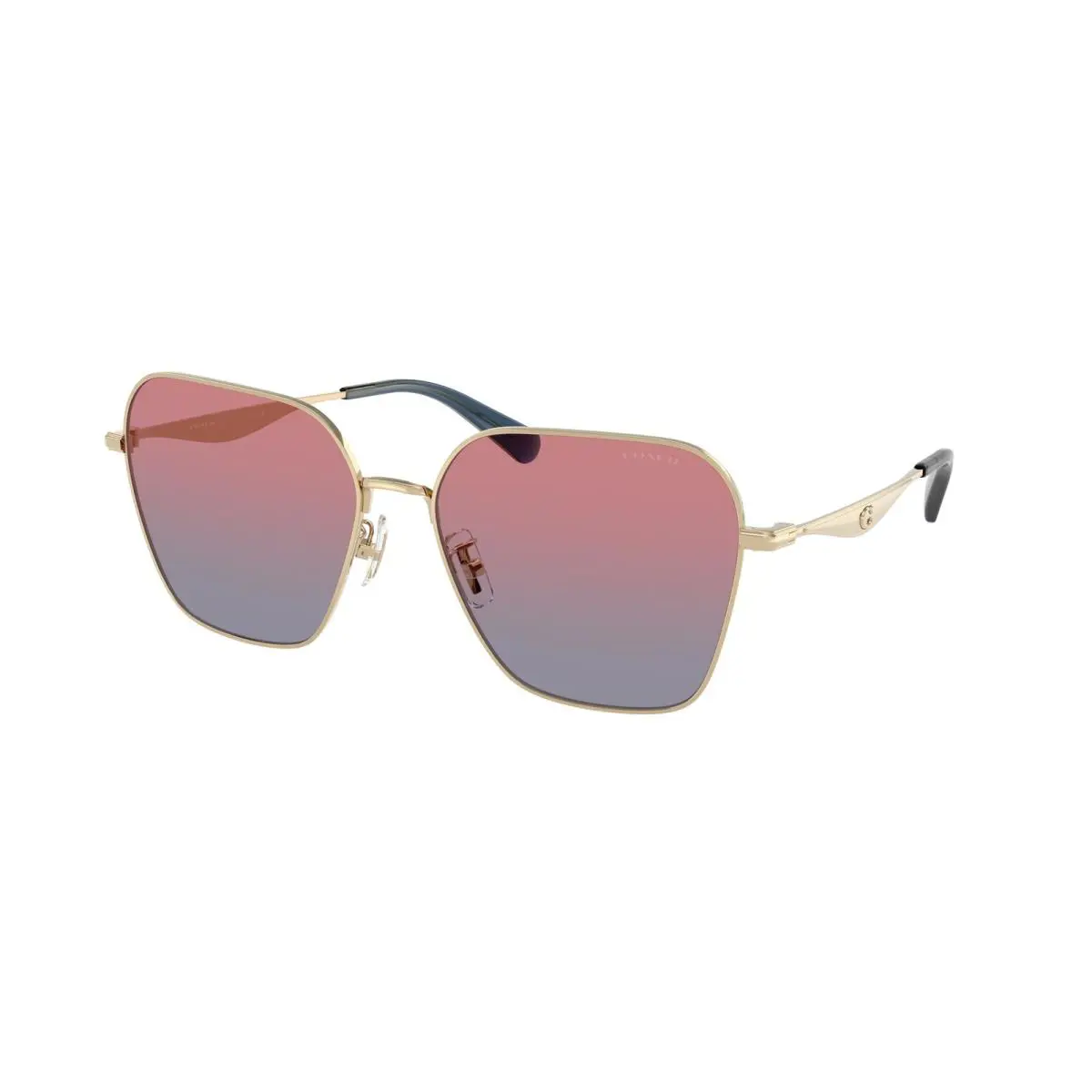 Coach HC 7168 cw189 Shiny Light Gold Blue sa 90050Q Sunglasses
