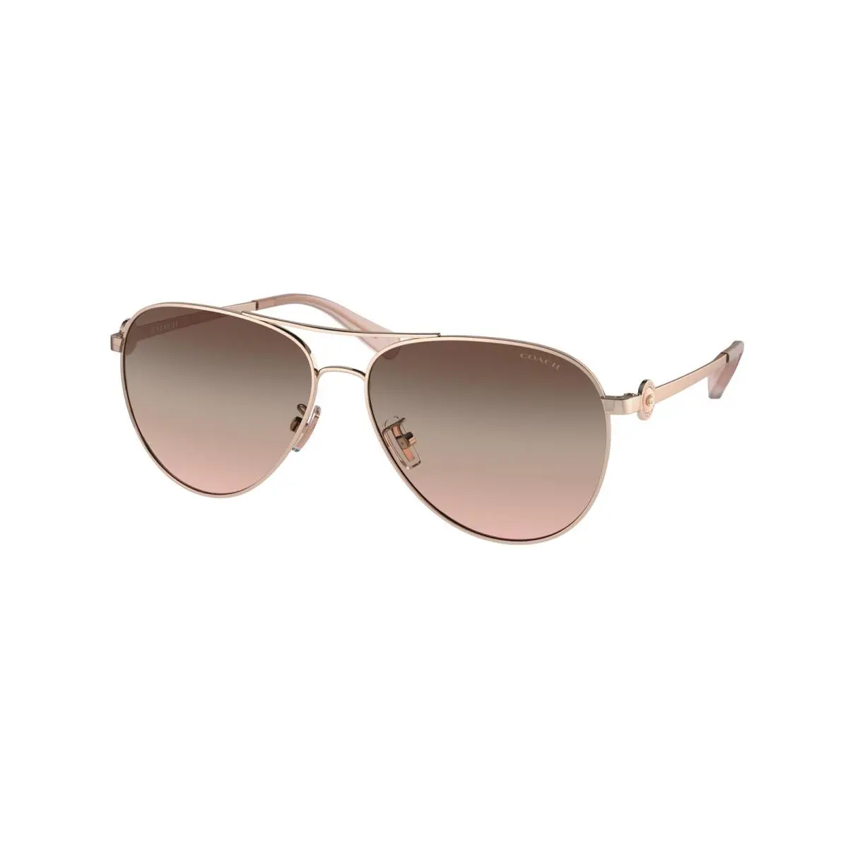 Coach HC 7128 c6178 Shiny Rose Gold Brown pi 9331U8 Sunglasses