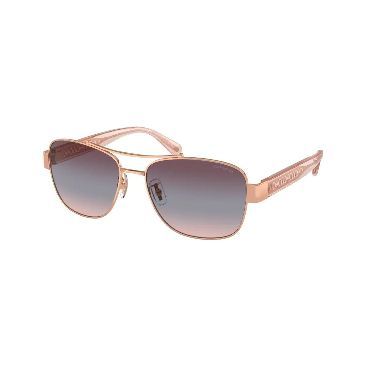 Coach HC 7161 cr617 Shiny Rose Gold Purple b 93310J Sunglasses