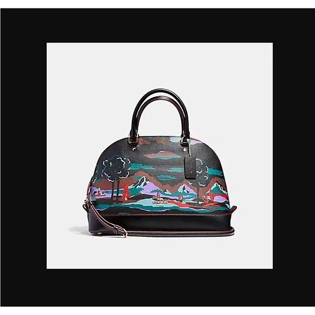 F11903 Sierra Satchel IN Landscape Print Coated Canvas Light Gold/black by Coach