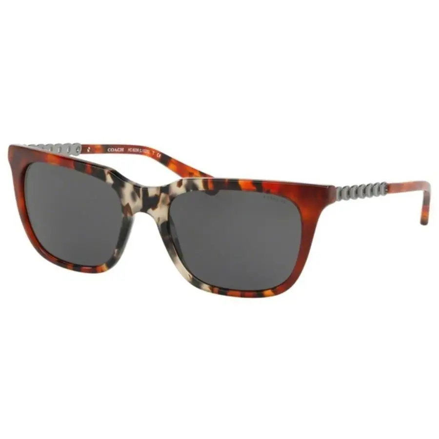 Coach Sunglasses HC8236 551987 Multi Tort Full Rim Grey Gradient 56MM