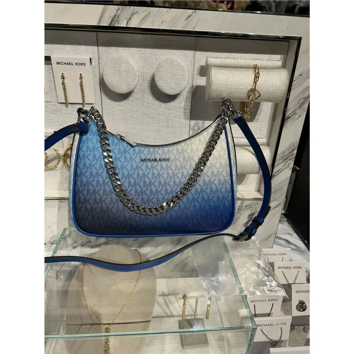 Michael Kors Jet Set Large Women Pochette Ombré Logo Crossbody Bag Variation
