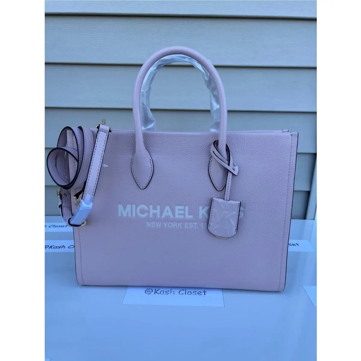 Mirella Tote Bag Medium Pebbled Leather Purse Bag Powderblush Multi by Michael Kors