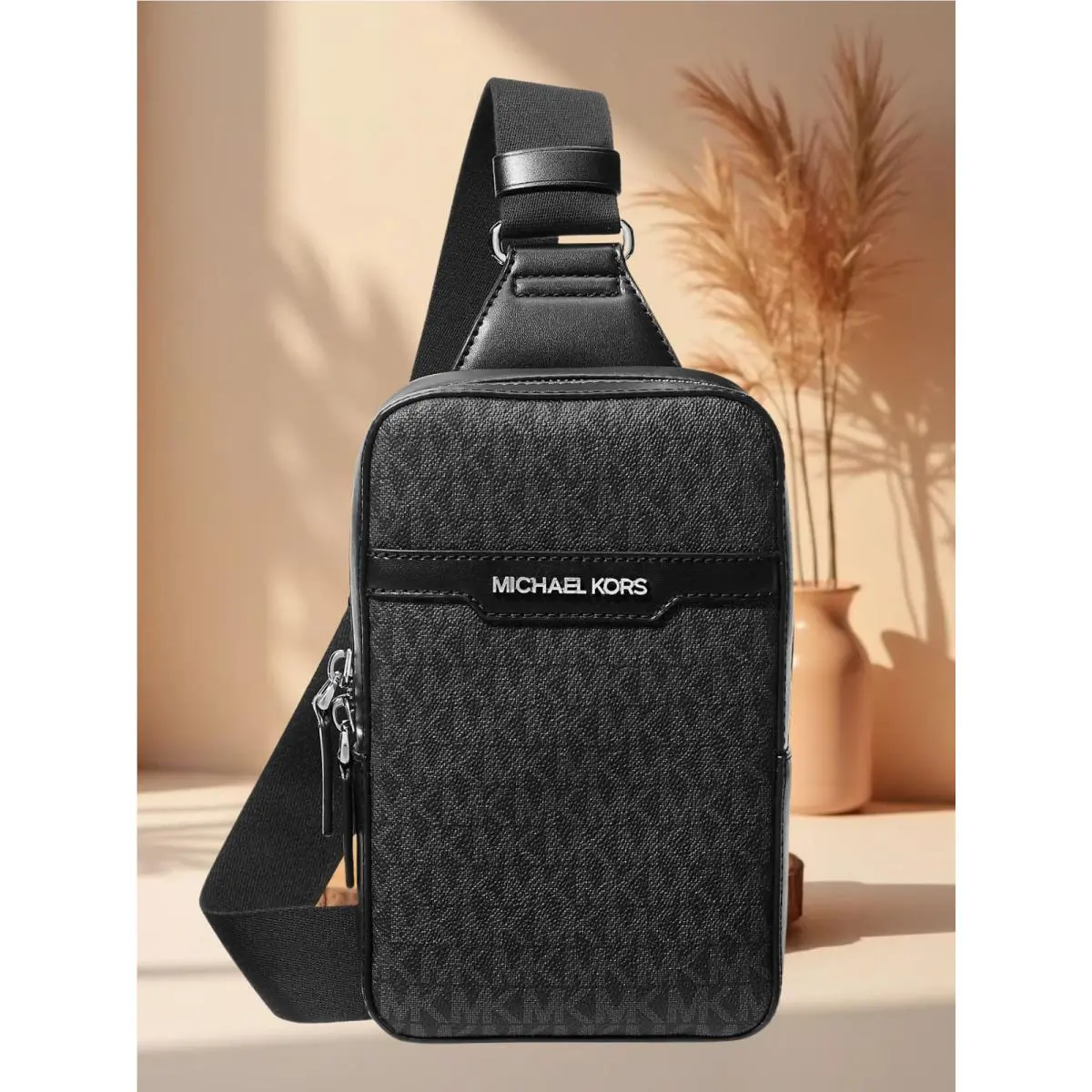 Cooper Men Medium Logo Crossbody Fanny Pack Waist Bag Shoulder MK BLACK by Michael Kors