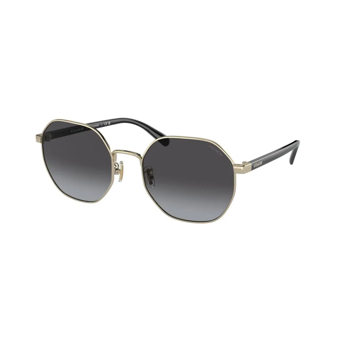 Coach HC 7147 ch556 Shiny Light Gold Grey gr 90058G Sunglasses