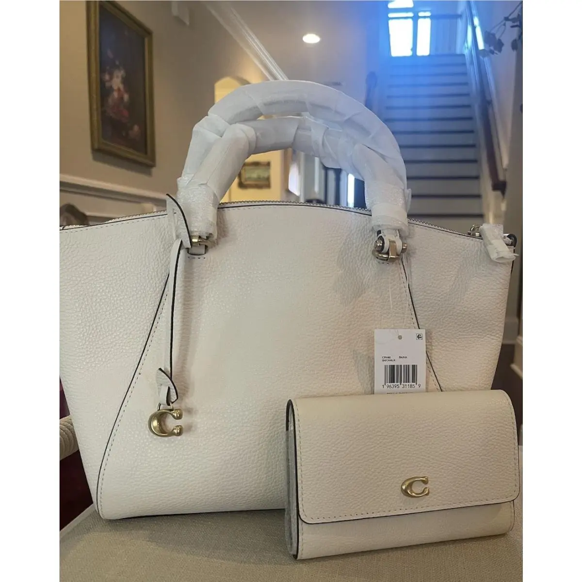 Coach Bella Satchel /crossbody In Chalk with Matching Coach Wallet
