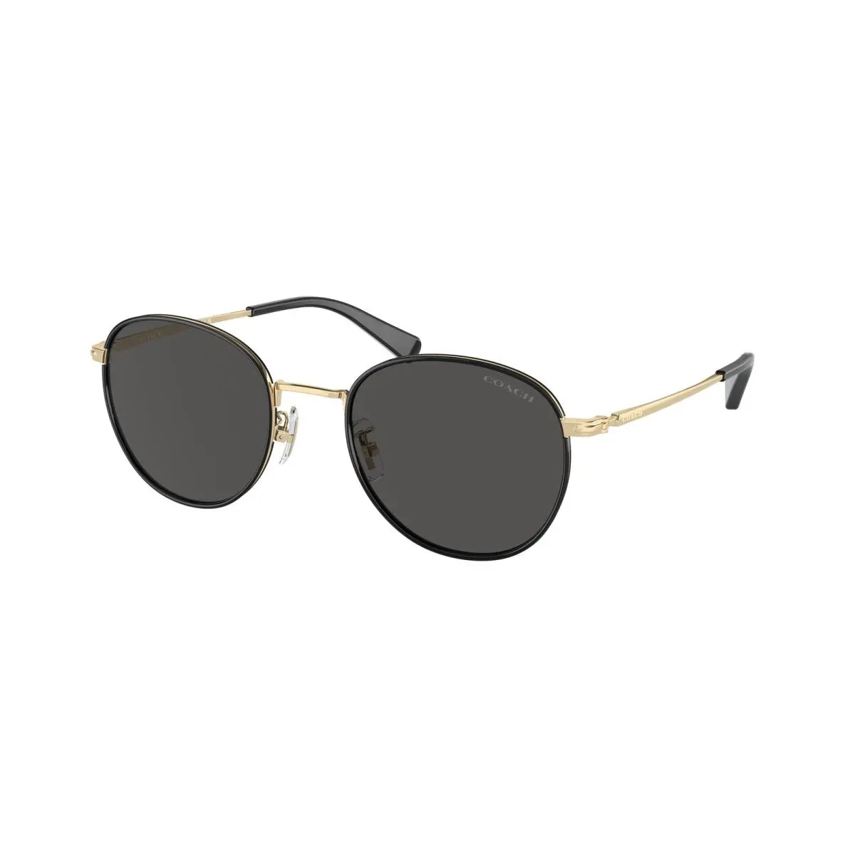 Coach HC 7163 cr631 Shiny Light Gold Black 934687 Sunglasses