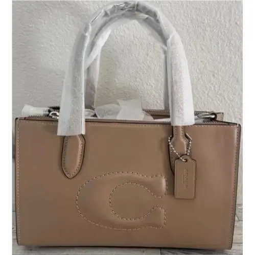 Coach Nina Taupe Leather Small Tote