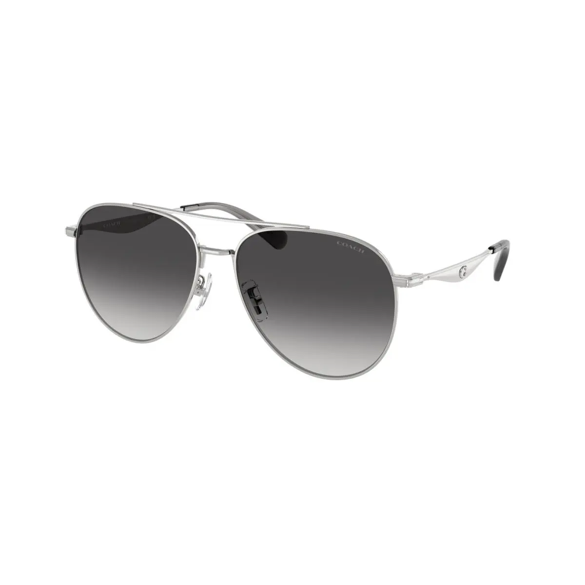 Coach HC 7169 cw193 Shiny Silver Grey Gradie 90013C Sunglasses