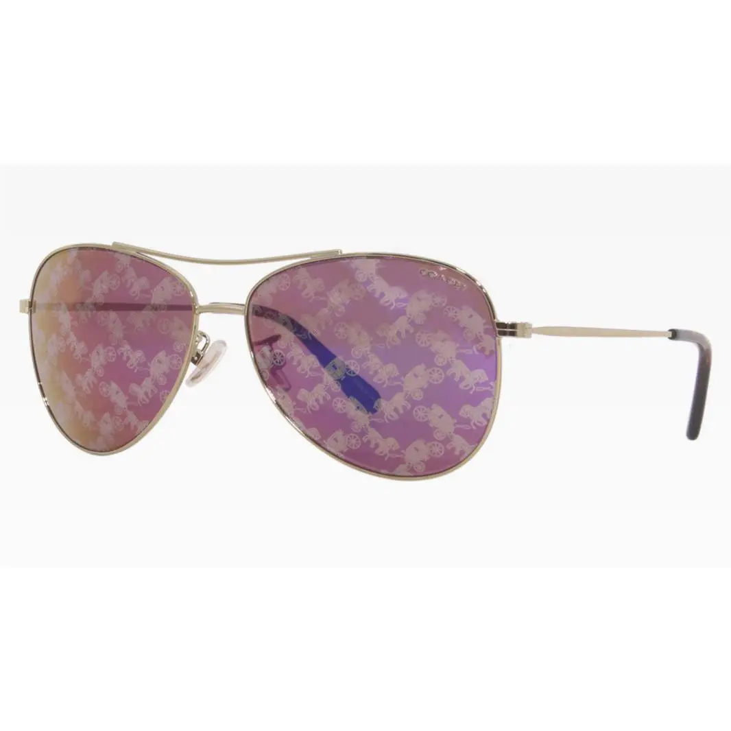 Sunglasses Women`s HC7079 L1013 9005AC Light Gold 58-14-140 by Coach