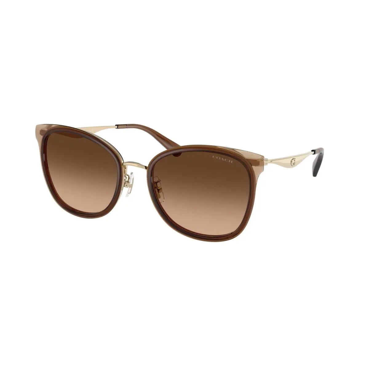 Coach HC 7170 cw185 Light Gold Brown Brown 945374 Sunglasses