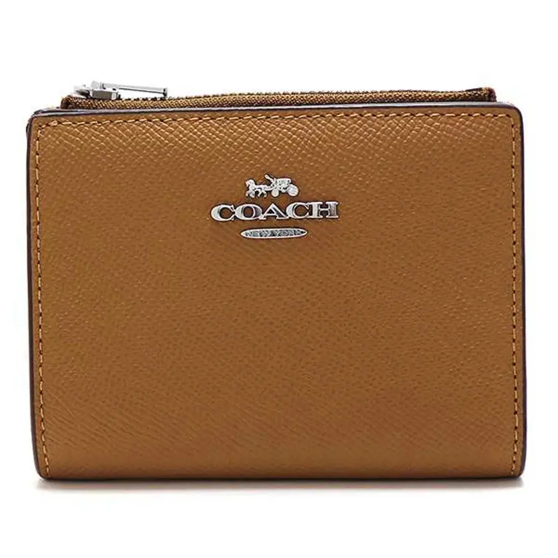Coach Silver/light Saddle Crossgrain Leather Bifold Wallet CR983