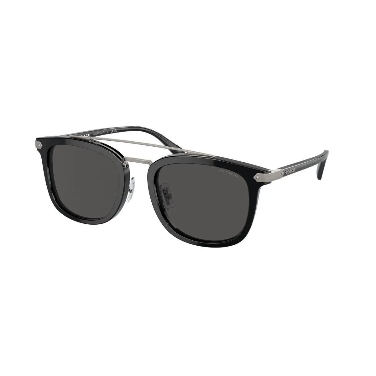 Coach HC 8382 cl913 Black Grey Solid 500287 Sunglasses