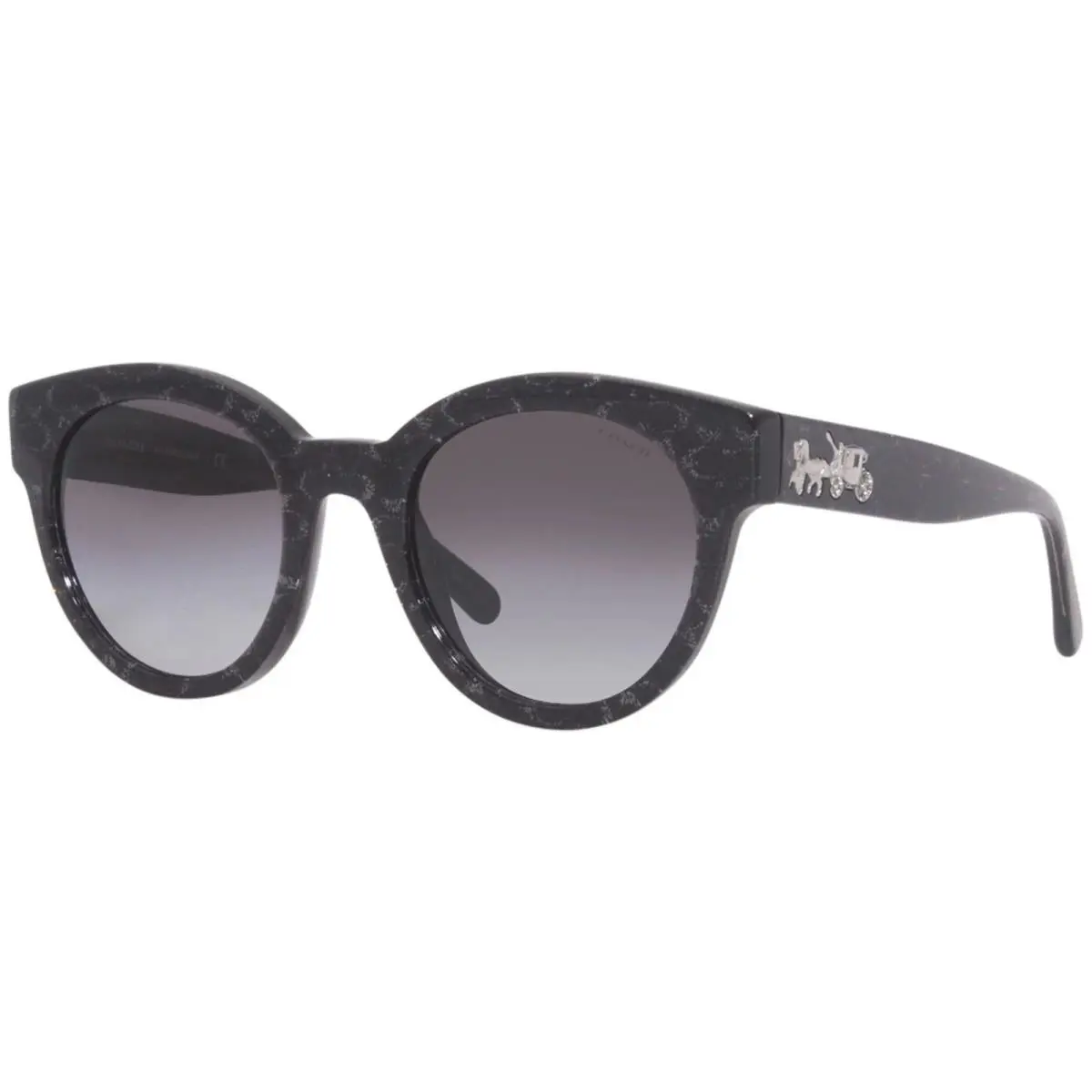 Coach L1084 HC8265 55728G Sunglasses Black-silver Glitter Sig./grey Gradient