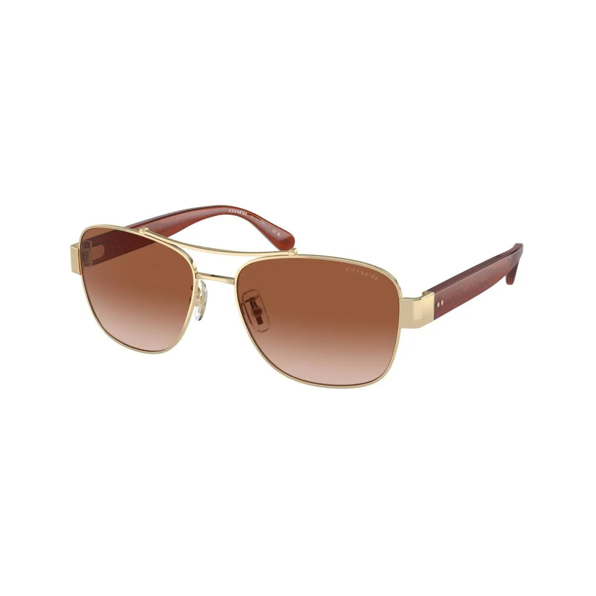 Coach HC 7161 cr617 Shiny Light Gold Brown g 900513 Sunglasses