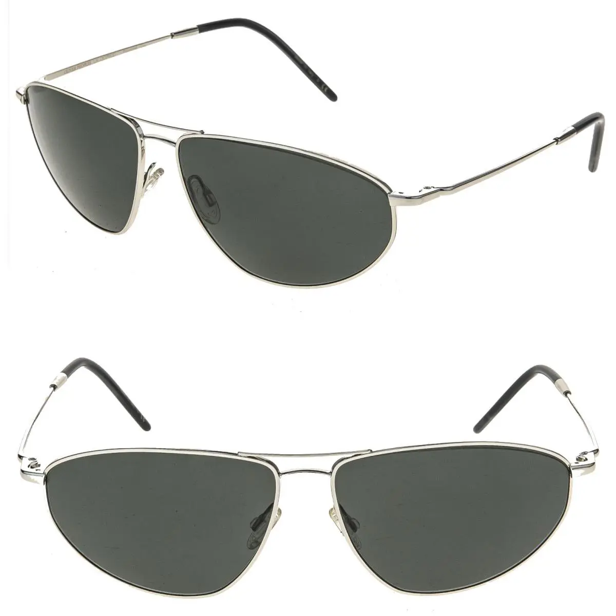 Oliver Peoples 1261 Kallen OV1261S Silver Black Polarized Aviator Sunglasses