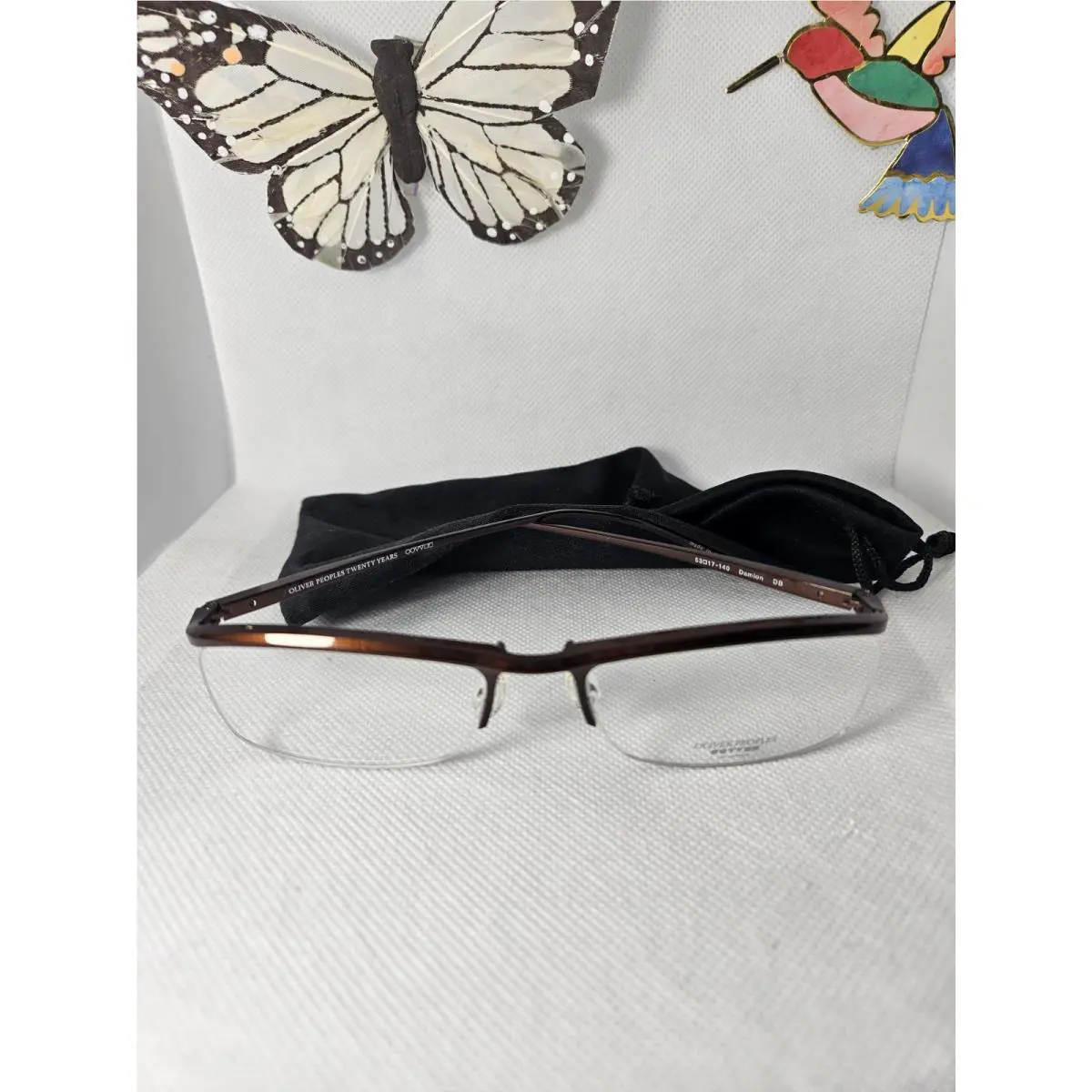 Oliver Peoples Damion BK RX Eyeglasses Polished Br. 53-17-140 Great Look