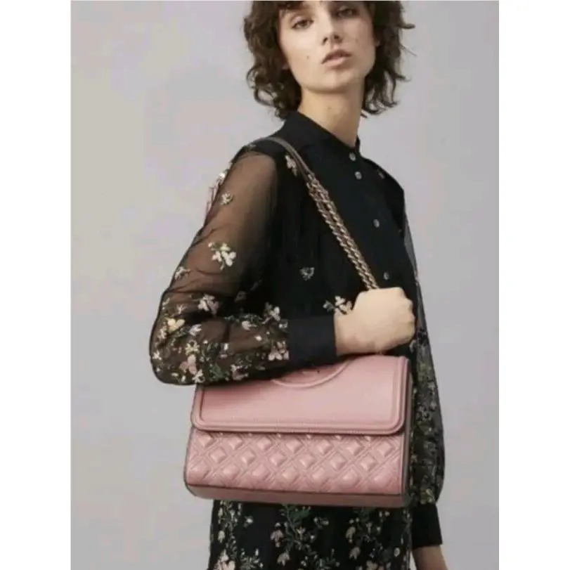 Tory Burch Fleming Convertible Shoulder Bag In Pink Magnolia