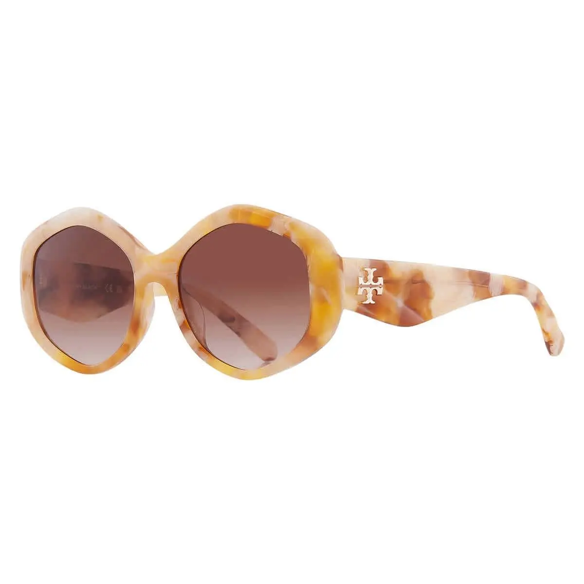 Tory Burch Kira Brown Gradient Geometric Ladies Sunglasses TY7217U 194913 55