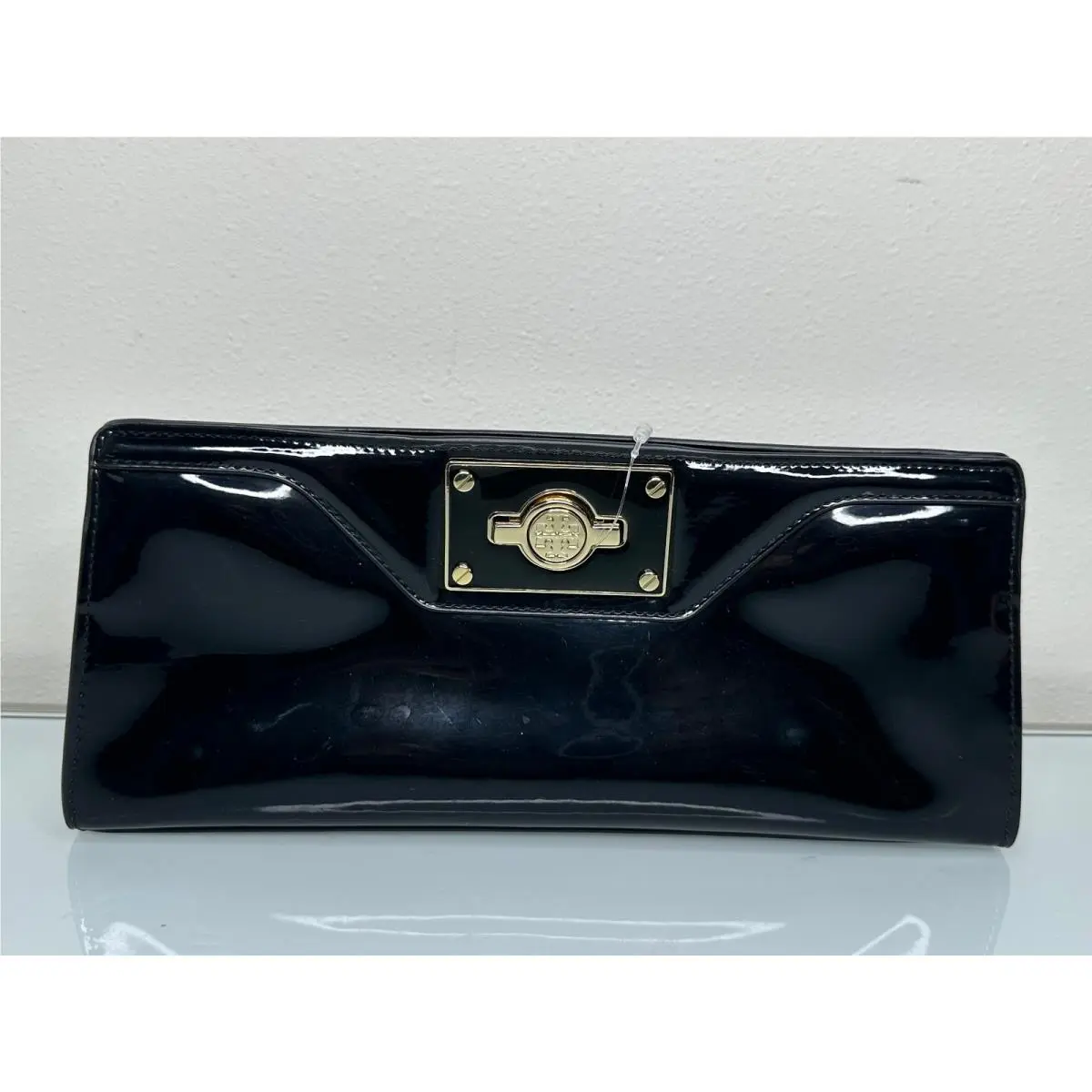 Tory Burch Black Patent Leather Clutch Bag