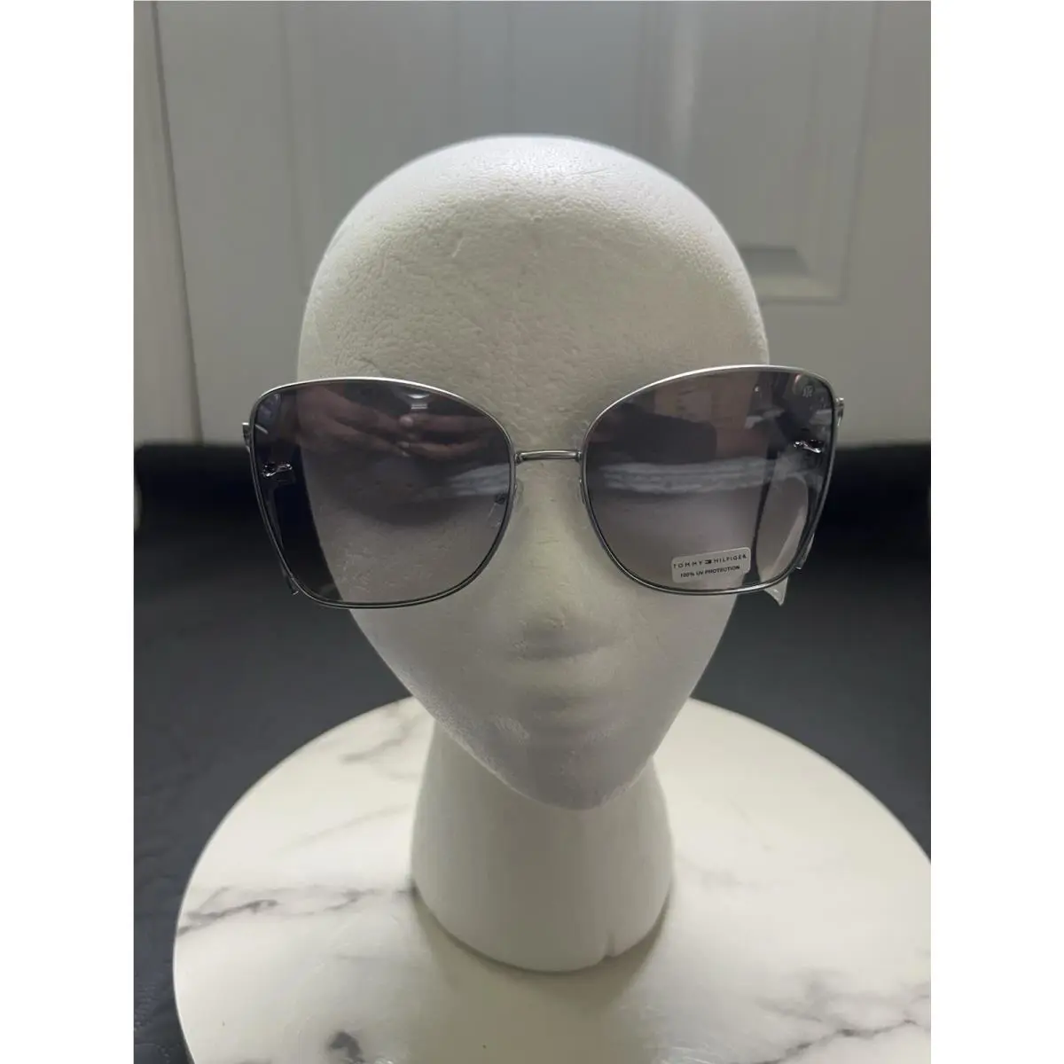 Tommy Hilfiger Women`s WM OL654 62mm Silver Frame Gray Lens Sunglasses Glam