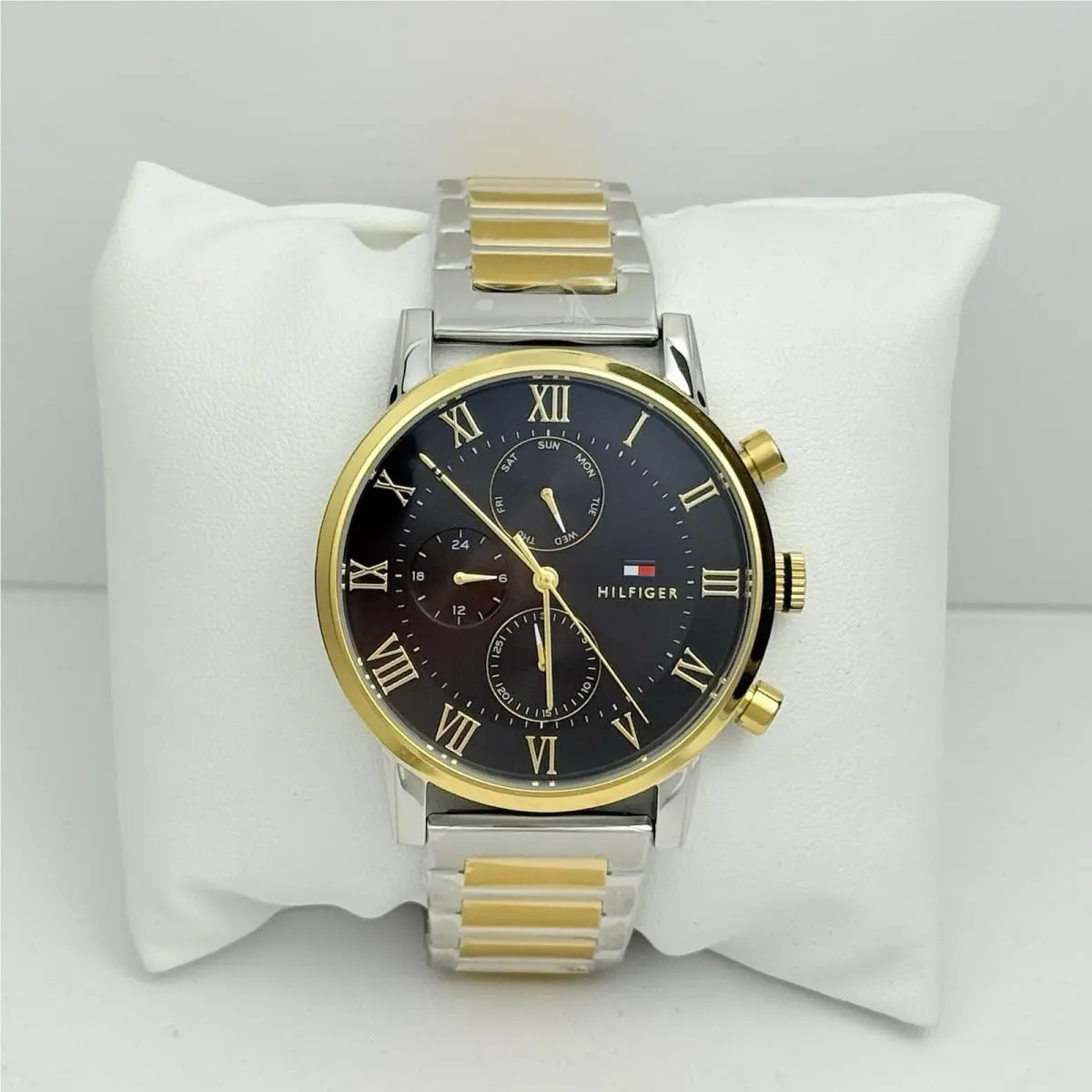 Tommy Hilfiger Kane 1791539 Multifunction Black Dial Two Tone Mens Watch