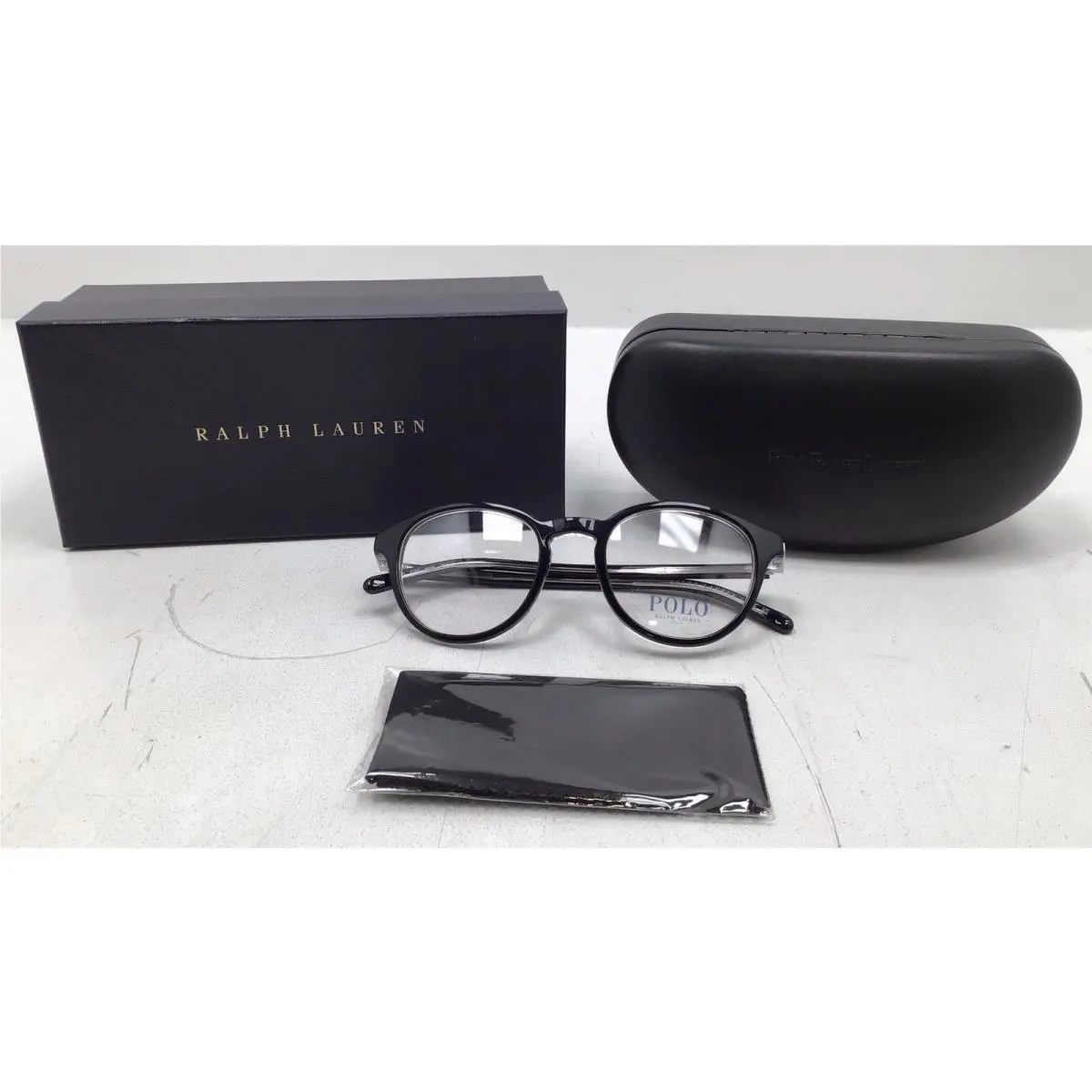 Polo Ralph Lauren Unisex Eyeglasses 0Ph2252 Shiny Black on Crystal Size 48