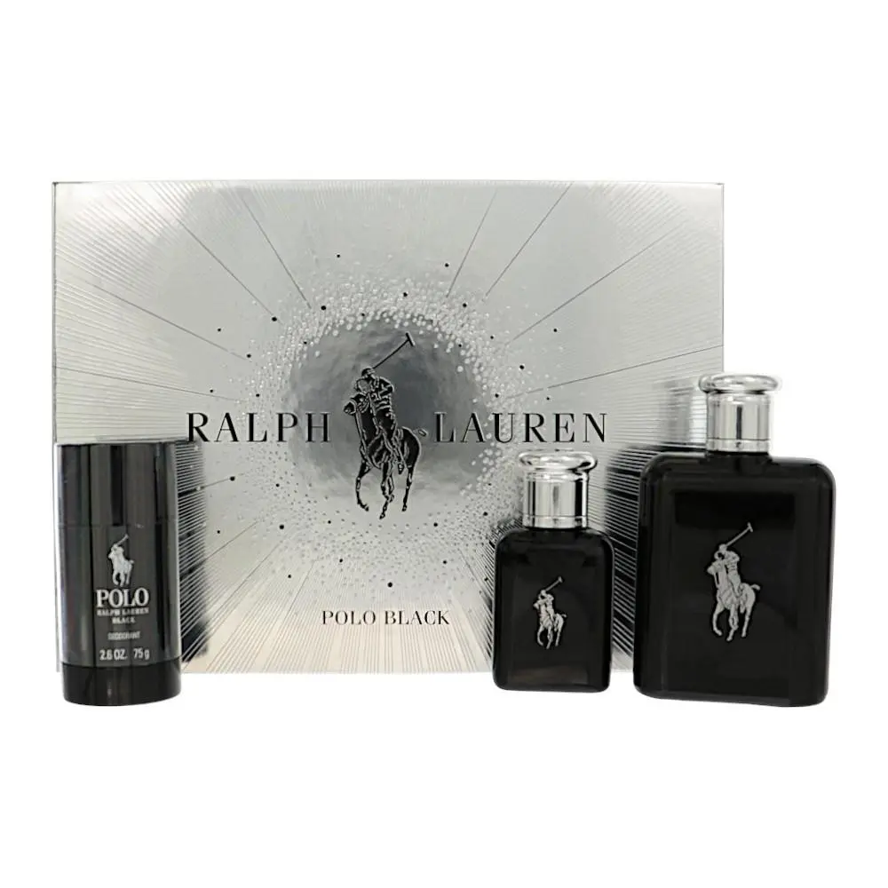 Polo Black by Ralph Lauren Gift Set For Men 3 Piece Set For Men: 4.2 Oz Eau De